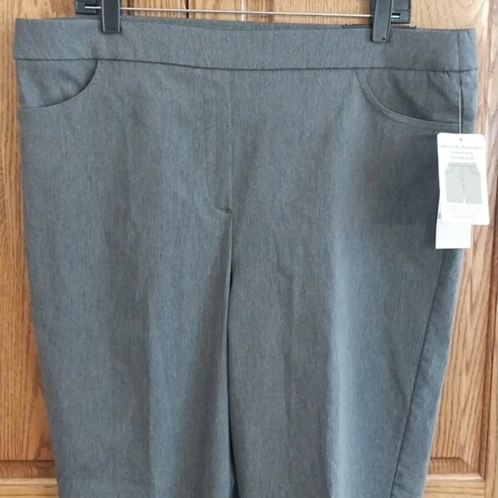 Alfred Dunner NWT‎ Women's Classic Pull-on Dress Pants Sz 18 Grey Tummy Control